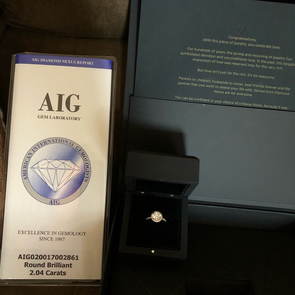 Diamond (lab made/simulated) Nexus Engagement Ring - Picture 2 of 8